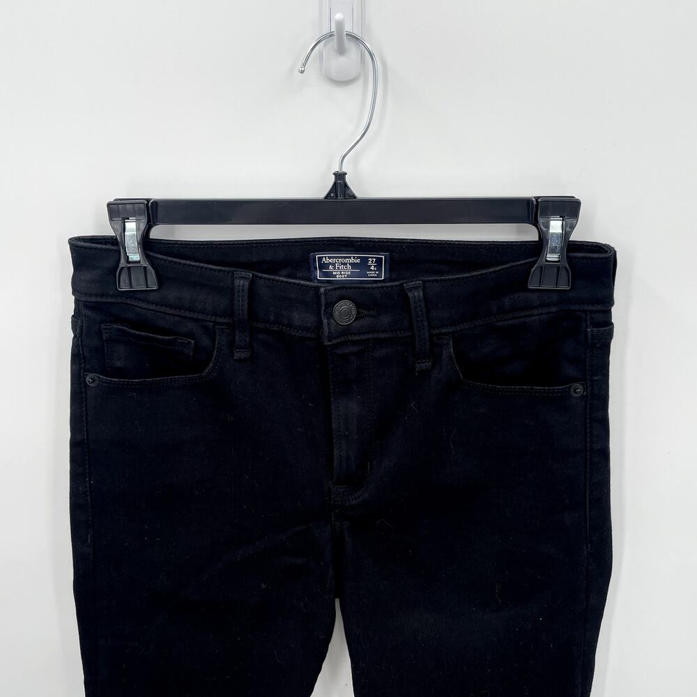 Abercrombie & Fitch Mid Rise Boot Jeans in Black // 4 short - Picture 2 of 6